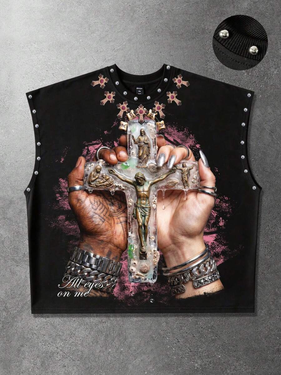 Crossfit Vest - American Retro Big Cross Graphic T