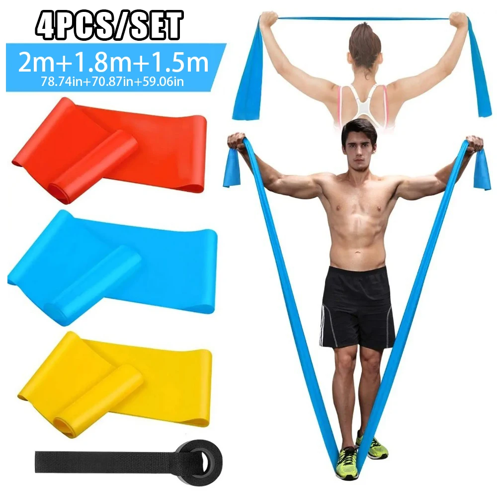Crossfit Workout Gear - 4Pcs/Set Elastic Fitness Bands Resistance Bands