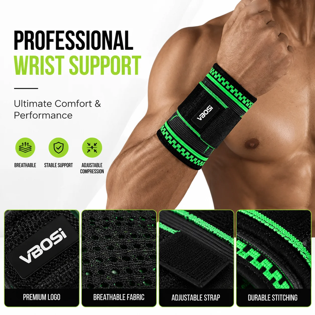 VBOSI Adjustable Wrist Wraps S - Crossfit Workout Gear 评论和价格