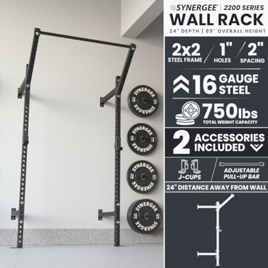Wall Mounted Squat Rack for ho - Pull Up Bar Grip 评论和价格