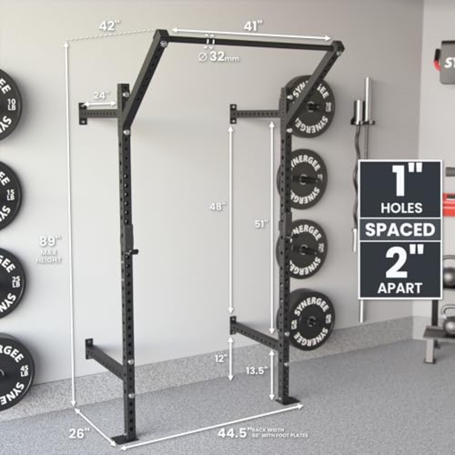 Wall Mounted Squat Rack for ho - Pull Up Bar Grip 评论和价格
