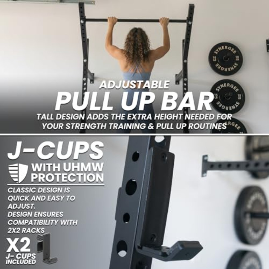 Wall Mounted Squat Rack for ho - Pull Up Bar Grip 评论和价格