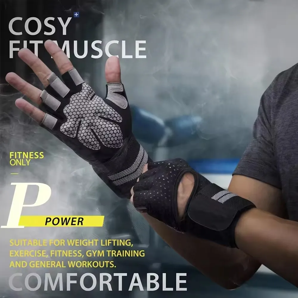 1Pair Half Finger Gym Fitness  - Crossfit Workout Gear 评论和价格