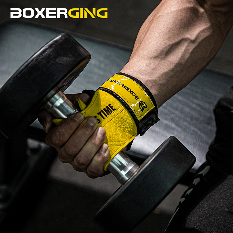 Cowhide Gym Gloves Grips Anti- - Crossfit Workout Gear 评论和价格