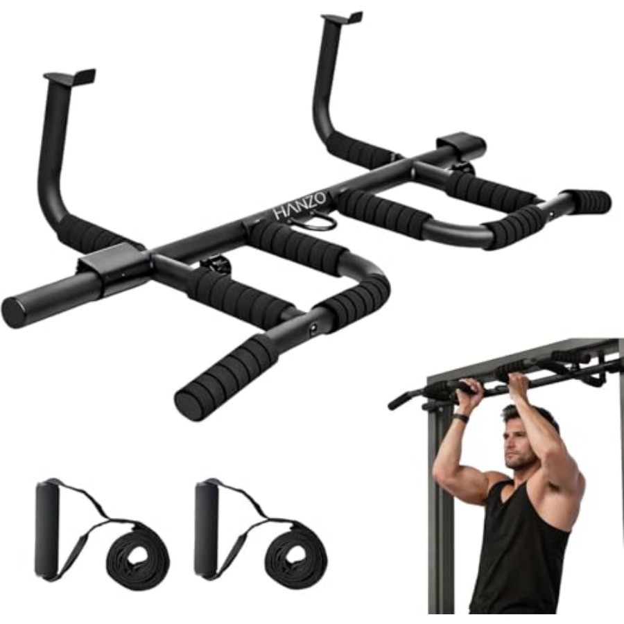 Doorway Pull Up Bar Set with S - Pull Up Bar Grip 评论和价格