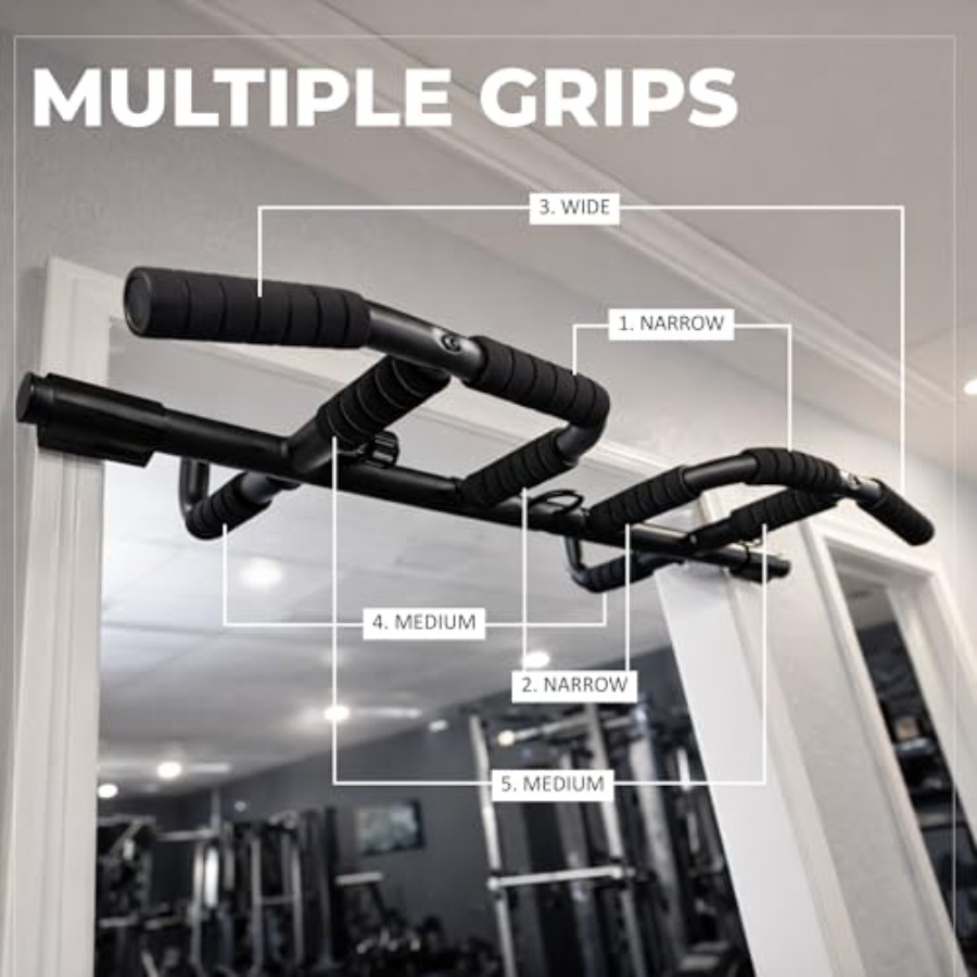 Doorway Pull Up Bar Set with S - Pull Up Bar Grip 评论和价格