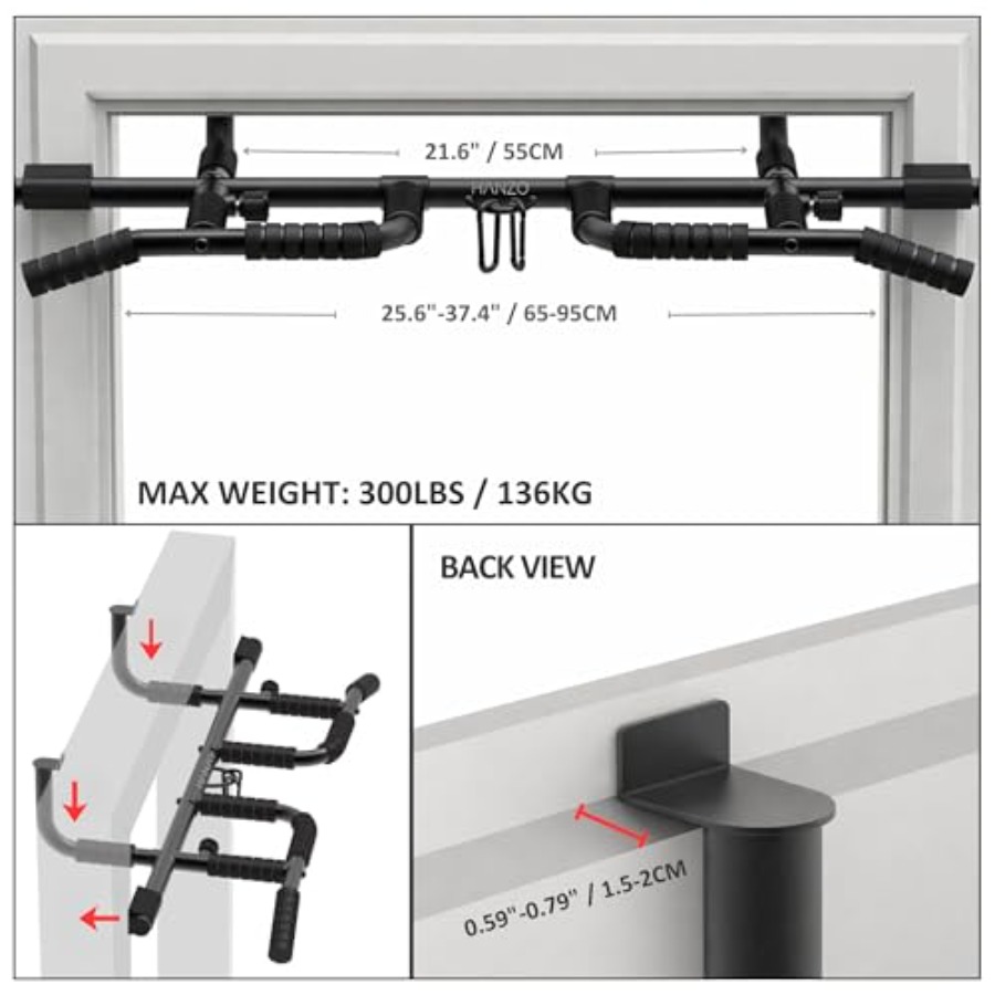 Doorway Pull Up Bar Set with S - Pull Up Bar Grip 评论和价格