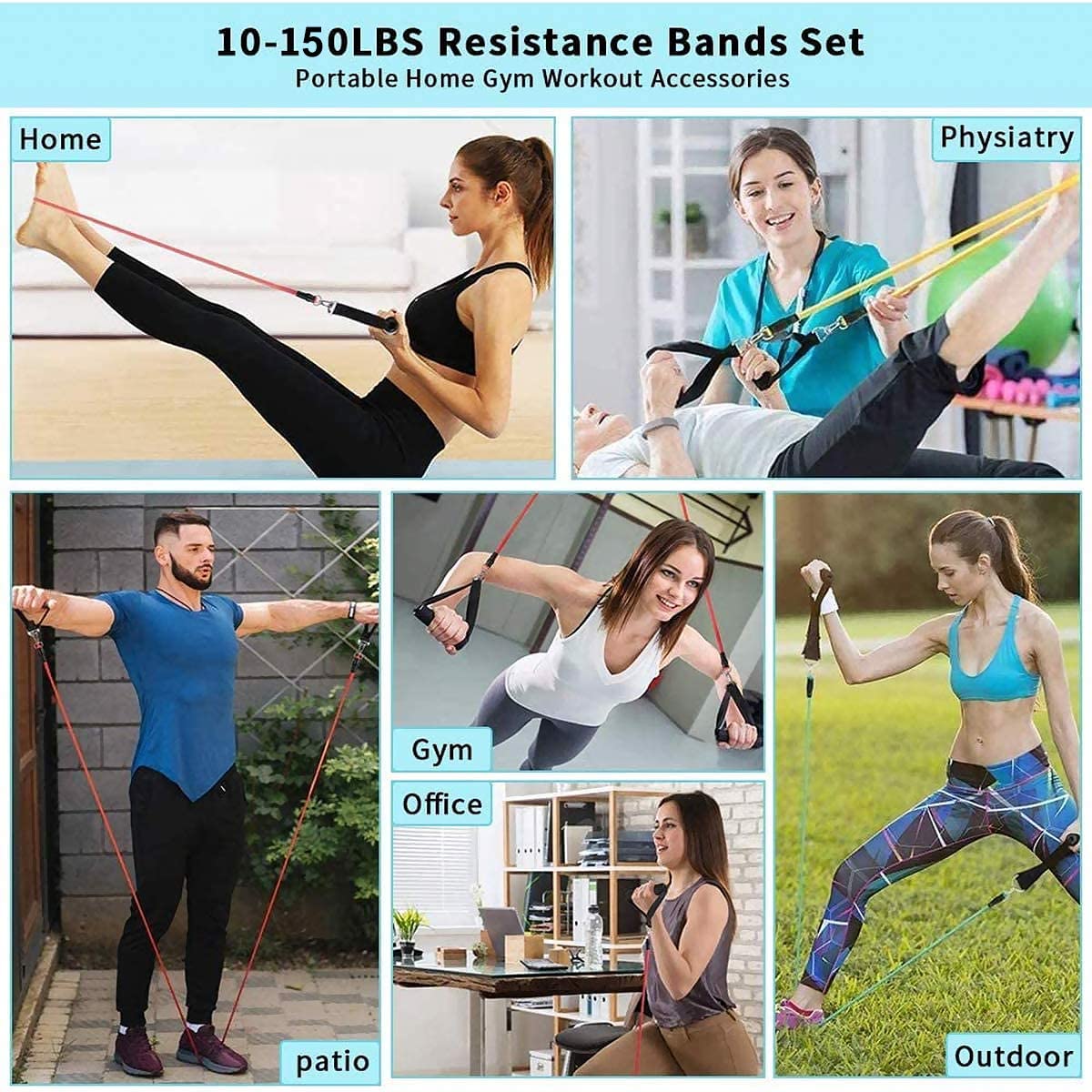 Gym Fitness Resistance Bands f - Crossfit Workout Gear 评论和价格