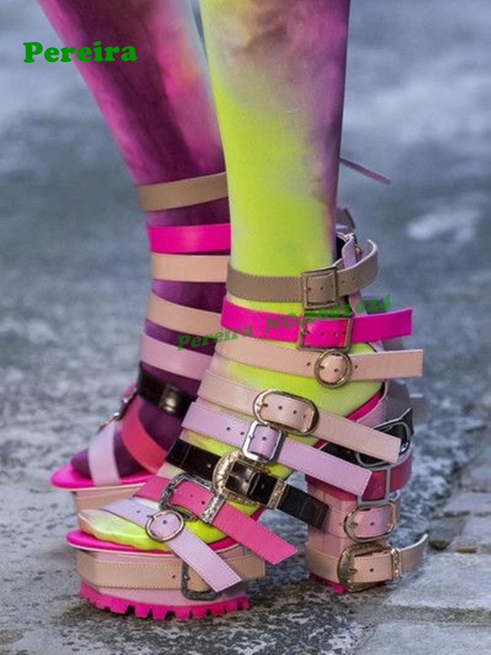 Patchwork Peep Toe Platform Ch - Crossfit High Gear 评论和价格